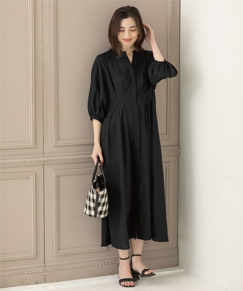 2way麻レーヨンタックワンピース【洗濯機洗い可/接触冷感】