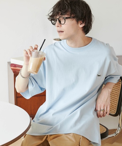 PENNEYS（ぺニーズ）の「∴WEGO/【WEB限定】Penneys別注BIGTシャツ（Tシャツ/カットソー・メンズ・ホワイト/サックスブルー/ホワイト系その他5/グレー系その他・MEDIUM/LARGE）」の2枚目の写真