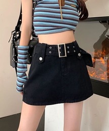 gossip！ロサンゼルス（ゴシップロサンゼルス）の「ビッグベルトミニスカート風キュロット（その他パンツ）」