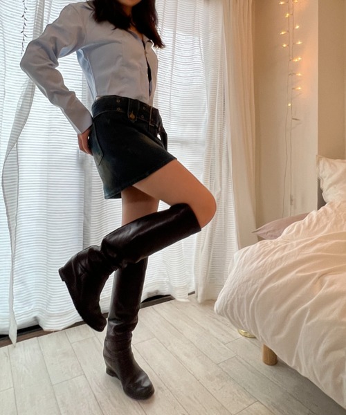 gossip!ロサンゼルス(ゴシップロサンゼルス)の「ビッグベルトミニスカート風キュロット(その他パンツ・レディース・ブラック/ブルー・FREE)」の14枚目の写真