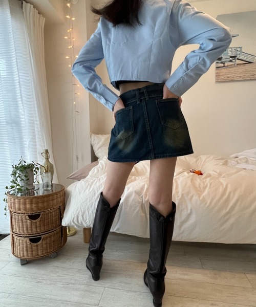 gossip!ロサンゼルス(ゴシップロサンゼルス)の「ビッグベルトミニスカート風キュロット(その他パンツ・レディース・ブラック/ブルー・FREE)」の11枚目の写真