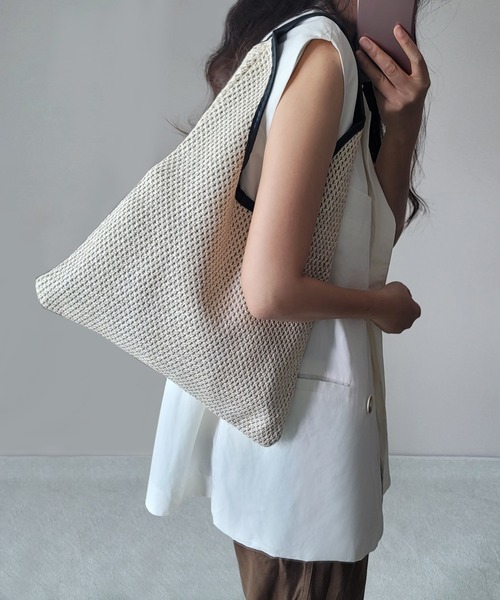 fd style(エフディ スタイル)の「S/S 網ショルダーバッグ(ショルダーバッグ・レディース・Beige/White・FREE)」の11枚目の写真