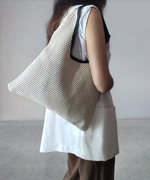 fd style(エフディ スタイル)の「S/S 網ショルダーバッグ(ショルダーバッグ・レディース・Beige/White・FREE)」の8枚目の写真