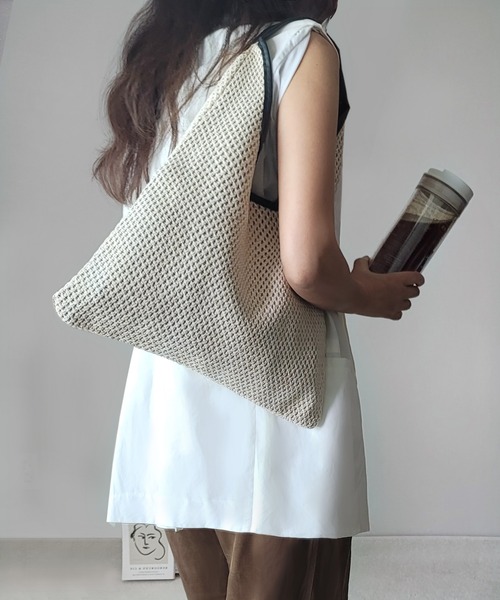 fd style(エフディ スタイル)の「S/S 網ショルダーバッグ(ショルダーバッグ・レディース・Beige/White・FREE)」の4枚目の写真