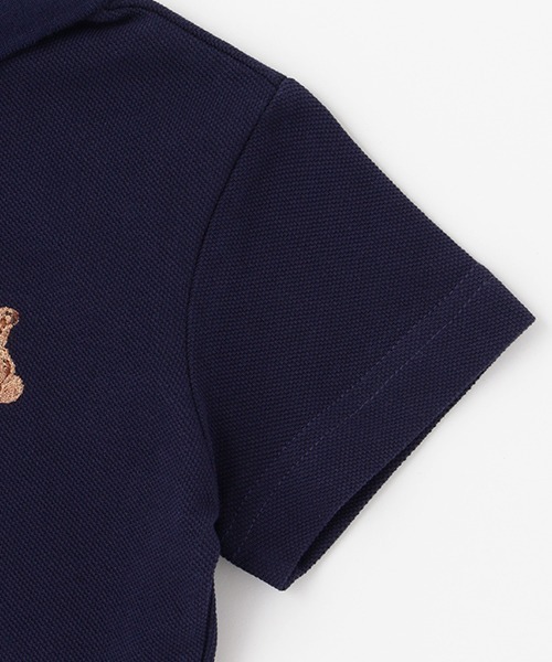 petit main(プティマイン)の「【リンク】クマ刺しゅう半袖ポロシャツ(キッズ)(Tシャツ/カットソー・キッズ・オフホワイト/ネイビー/グリーン・100cm/130cm/90cm/110cm/80cm/120cm)」の7枚目の写真