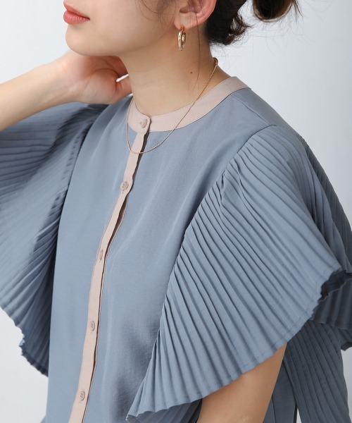 Bou Jeloud(ブージュルード)の「前後2WAYプリーツスリーブブラウス(シャツ/ブラウス・レディース・オフホワイト/ライム/ブルー/ブラック・FREE)」の19枚目の写真