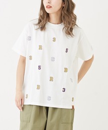 CUBE SUGAR（キューブシュガー）の「OE天竺カットソーロゴ刺繍Tシャツ（Tシャツ/カットソー）」