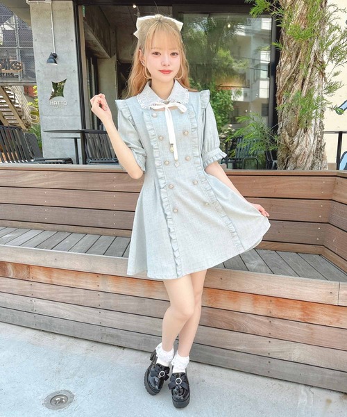 ROJITA(ロジータ)の「レースカラーダブルボタンワンピース(ワンピース・レディース・ブラック/ベージュ/ミント・FREE)」の18枚目の写真