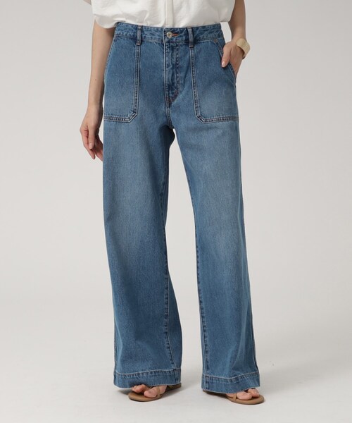 GALLEST（ギャレスト）の「ワイドフレアデニムパンツ（デニムパンツ・レディース・グレー/ライトブルー・05/13/36/38/40）」の5枚目の写真