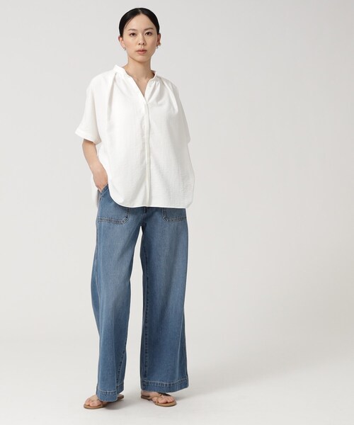 GALLEST（ギャレスト）の「ワイドフレアデニムパンツ（デニムパンツ・レディース・グレー/ライトブルー・05/13/36/38/40）」の13枚目の写真