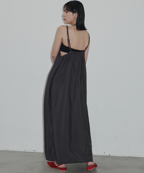 Aunt Marie's（アントマリーズ）の「フロントギャザーフレアキャミワンピース（ワンピース・レディース・ブラック/ブラウン/オレンジ・マルチサイズ）」の6枚目の写真