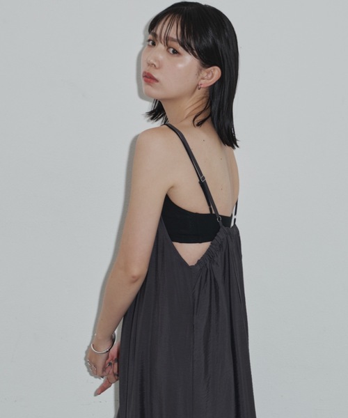 Aunt Marie's（アントマリーズ）の「フロントギャザーフレアキャミワンピース（ワンピース・レディース・ブラック/ブラウン/オレンジ・マルチサイズ）」の13枚目の写真