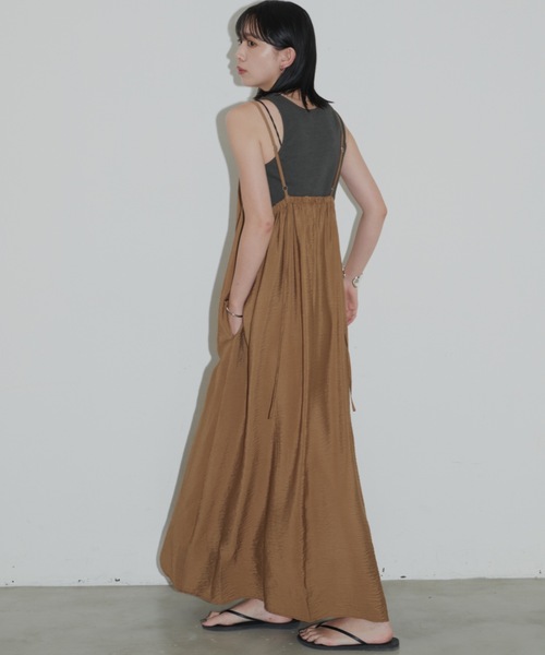 Aunt Marie's（アントマリーズ）の「フロントギャザーフレアキャミワンピース（ワンピース・レディース・ブラック/ブラウン/オレンジ・マルチサイズ）」の19枚目の写真