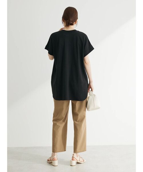 Green　Parks（グリーンパークス）の「ロゴフレンチスリーブチュニック（チュニック・レディース・ラベンダー/オフホワイト/ブラック/ベージュ・FREE）」の11枚目の写真