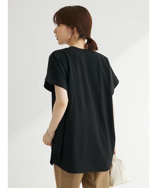 Green　Parks（グリーンパークス）の「ロゴフレンチスリーブチュニック（チュニック・レディース・ラベンダー/オフホワイト/ブラック/ベージュ・FREE）」の17枚目の写真