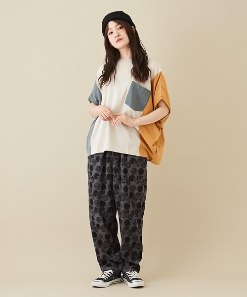 CUBE SUGAR（キューブシュガー）の「細コール総柄プリントワークパンツ（その他パンツ・レディース・カーキ/ヘザーチャコール・M）」の3枚目の写真