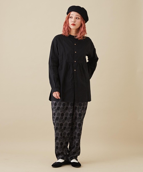 CUBE SUGAR（キューブシュガー）の「細コール総柄プリントワークパンツ（その他パンツ・レディース・カーキ/ヘザーチャコール・M）」の5枚目の写真