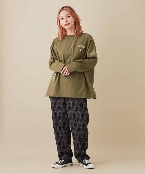 CUBE SUGAR（キューブシュガー）の「細コール総柄プリントワークパンツ（その他パンツ・レディース・カーキ/ヘザーチャコール・M）」の6枚目の写真