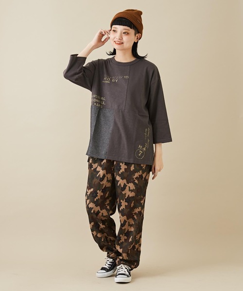 CUBE SUGAR（キューブシュガー）の「細コール総柄プリントワークパンツ（その他パンツ・レディース・カーキ/ヘザーチャコール・M）」の11枚目の写真