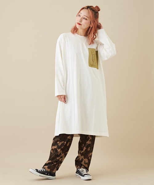 CUBE SUGAR（キューブシュガー）の「細コール総柄プリントワークパンツ（その他パンツ・レディース・カーキ/ヘザーチャコール・M）」の12枚目の写真