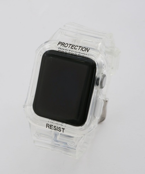 NANO universe（ナノユニバース）の「アップルウォッチ アーマーバンド / クリアモデル（デジタル腕時計・メンズ・クリア/ブラック・M）」の4枚目の写真