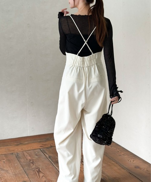 Per sist ence（パーシエンス）の「クレープビスチェサロペット（サロペット/オーバーオール・レディース・ブラック/グレー/アイボリー・FREE）」の22枚目の写真