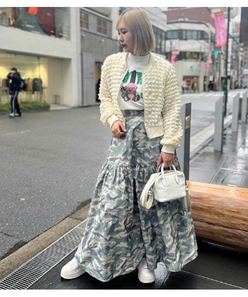 Desert　Rose（デザートローズ）の「【DESERT ROSE/デザートローズ】ポップコーンジップアップブルゾン（ブルゾン・レディース・ブラック/アイボリー・FREE）」の18枚目の写真