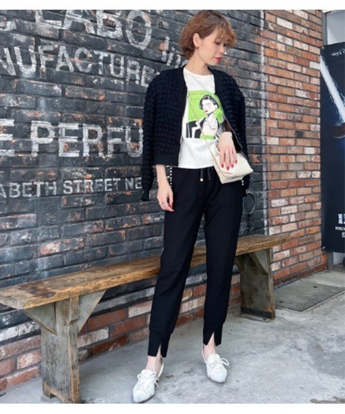 Desert　Rose（デザートローズ）の「【DESERT ROSE/デザートローズ】ポップコーンジップアップブルゾン（ブルゾン・レディース・ブラック/アイボリー・FREE）」の17枚目の写真