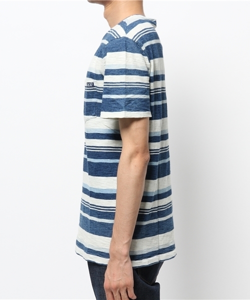 POLO RALPH LAUREN（ポロ ラルフ ローレン）の「インディゴ ストライプド コットン Tシャツ（Tシャツ/カットソー・メンズ・ブルー系その他・X-LARGE/X-SMALL/MEDIUM/LARGE/SMALL）」の3枚目の写真