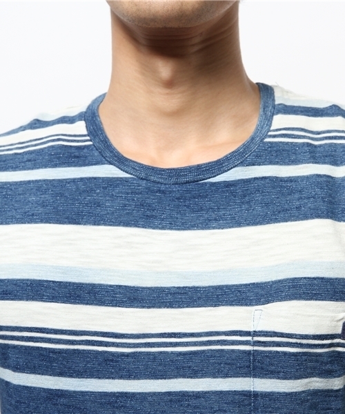 POLO RALPH LAUREN（ポロ ラルフ ローレン）の「インディゴ ストライプド コットン Tシャツ（Tシャツ/カットソー・メンズ・ブルー系その他・X-LARGE/X-SMALL/MEDIUM/LARGE/SMALL）」の5枚目の写真