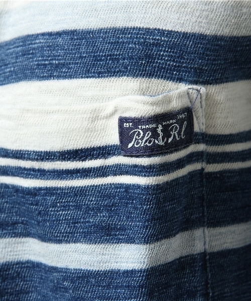POLO RALPH LAUREN（ポロ ラルフ ローレン）の「インディゴ ストライプド コットン Tシャツ（Tシャツ/カットソー・メンズ・ブルー系その他・X-LARGE/X-SMALL/MEDIUM/LARGE/SMALL）」の8枚目の写真
