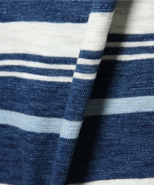 POLO RALPH LAUREN（ポロ ラルフ ローレン）の「インディゴ ストライプド コットン Tシャツ（Tシャツ/カットソー・メンズ・ブルー系その他・X-LARGE/X-SMALL/MEDIUM/LARGE/SMALL）」の9枚目の写真