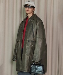 PRANK PROJECT | 【23AUTUMN先行予約商品】ヴィーガンレザーヴィンテージミドルコート / Vegan Leather Vintage Middle Coat(ステンカラーコート)