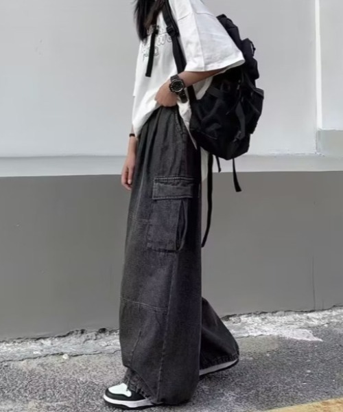 REBALANCE（リバランス）の「デニムカーゴパンツ_ユニセックス（デニムパンツ・メンズ・B/A・MEDIUM/LARGE/X-LARGE/SMALL）」の9枚目の写真