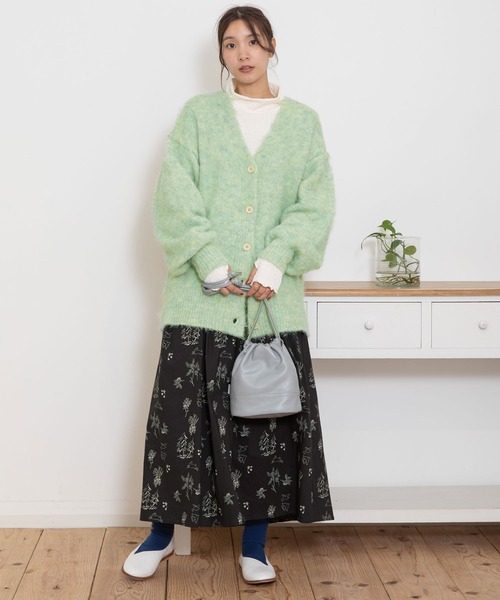 POU DOU DOU（プードゥドゥ）の「起毛Vネックニットカーディガン（カーディガン/ボレロ・レディース・ベージュ/ブラウン/ブルー/ミント・3）」の9枚目の写真