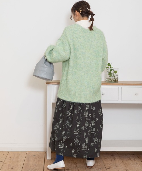 POU DOU DOU（プードゥドゥ）の「起毛Vネックニットカーディガン（カーディガン/ボレロ・レディース・ベージュ/ブラウン/ブルー/ミント・3）」の11枚目の写真