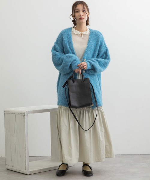 POU DOU DOU（プードゥドゥ）の「起毛Vネックニットカーディガン（カーディガン/ボレロ・レディース・ベージュ/ブラウン/ブルー/ミント・3）」の16枚目の写真