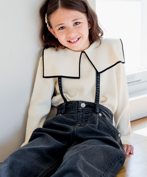 GLOBAL WORK（グローバルワーク）の「メルティセーラーカラーニット/907727（ニット/セーター・キッズ・ブラック/オフホワイト/その他・130cm/140cm/160cm/110cm/100cm/120cm/150cm）」の9枚目の写真