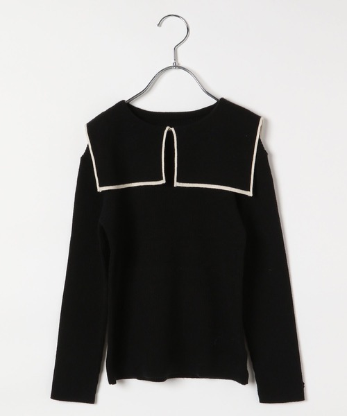 GLOBAL WORK（グローバルワーク）の「メルティセーラーカラーニット/907727（ニット/セーター・キッズ・ブラック/オフホワイト/その他・130cm/140cm/160cm/110cm/100cm/120cm/150cm）」の12枚目の写真