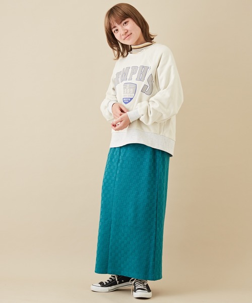 CUBE SUGAR(キューブシュガー)の「ブロック柄ニットソーナロースカート(スカート・レディース・ブラウン/ブルー/ブラック/パープル・M)」の14枚目の写真