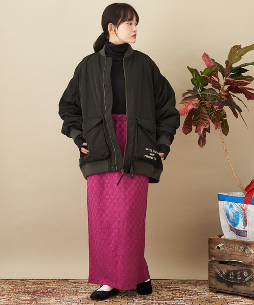 CUBE SUGAR(キューブシュガー)の「ブロック柄ニットソーナロースカート(スカート・レディース・ブラウン/ブルー/ブラック/パープル・M)」の17枚目の写真