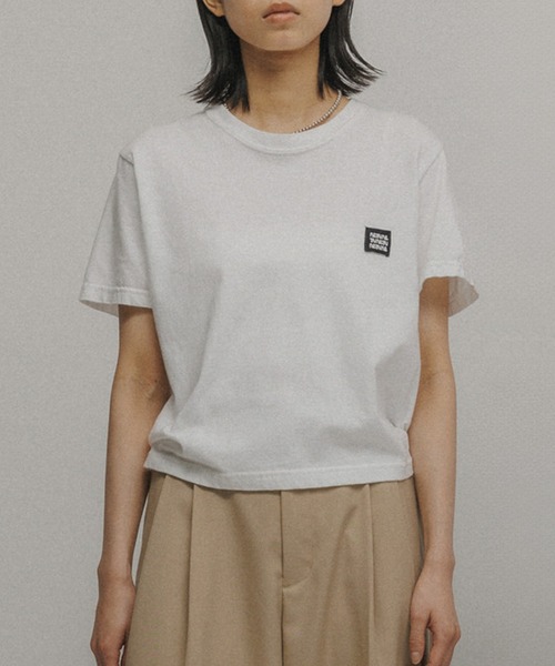 M TO R（ムウトアール）の「M TO R ORIGINAL LOGOPATCH S/S TEE（Tシャツ/カットソー・レディース・ホワイト/チャコールグレー/ブルー・S/L）」の19枚目の写真