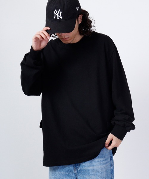 LUMBER（ランバー）の「LUMBER ダブルポケットTシャツ（Tシャツ/カットソー・メンズ・ブラック/ホワイト/カーキ・LL/M/L）」の3枚目の写真