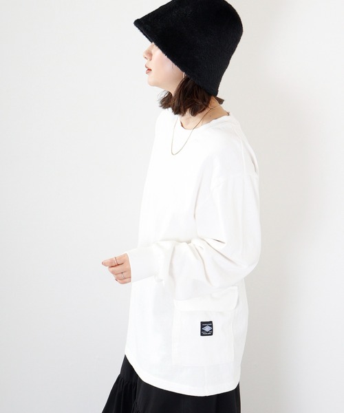 LUMBER（ランバー）の「LUMBER ダブルポケットTシャツ（Tシャツ/カットソー・メンズ・ブラック/ホワイト/カーキ・LL/M/L）」の5枚目の写真