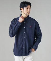 BEVERLY HILLS POLO CLUB / ツイルピーチワンポイント刺繍ボタンダウンシャツ