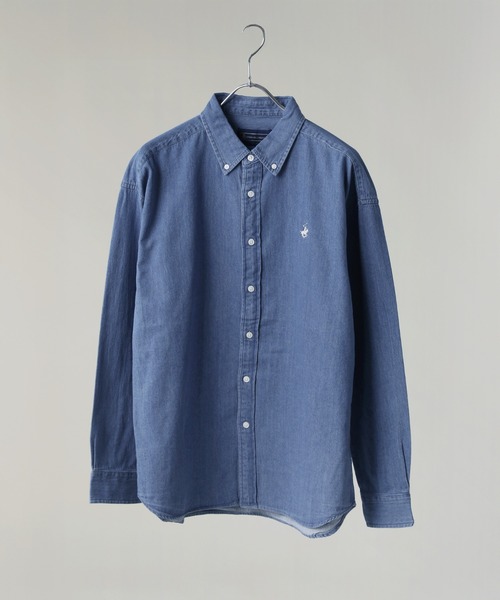 BEVERLY HILLS POLO CLUB(ビバリーヒルズポロクラブ)の「BEVERLY HILLS POLO CLUB / ツイルピーチワンポイント刺繍ボタンダウンシャツ(シャツ/ブラウス・メンズ・ホワイト系/ベージュ系/ホワイト/ネイビー系2/ネイビー/ブルー系/ベージュ/スミクロ/ネイビー系/ブルー系2・M/L/LL)」の1枚目の写真