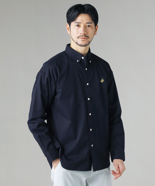 BEVERLY HILLS POLO CLUB(ビバリーヒルズポロクラブ)の「BEVERLY HILLS POLO CLUB / ツイルピーチワンポイント刺繍ボタンダウンシャツ(シャツ/ブラウス・メンズ・ホワイト系/ベージュ系/ホワイト/ネイビー系2/ネイビー/ブルー系/ベージュ/スミクロ/ネイビー系/ブルー系2・M/L/LL)」の7枚目の写真