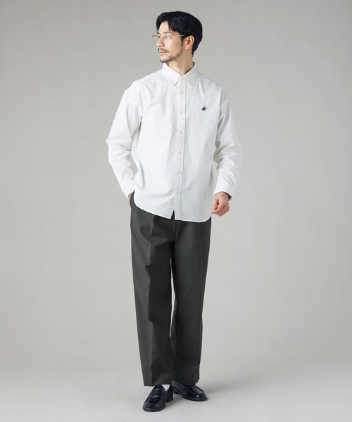 BEVERLY HILLS POLO CLUB(ビバリーヒルズポロクラブ)の「BEVERLY HILLS POLO CLUB / ツイルピーチワンポイント刺繍ボタンダウンシャツ(シャツ/ブラウス・メンズ・ホワイト系/ベージュ系/ホワイト/ネイビー系2/ネイビー/ブルー系/ベージュ/スミクロ/ネイビー系/ブルー系2・M/L/LL)」の22枚目の写真