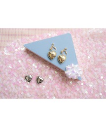 CHACO/ Plump heart earrings ( GD/SV )