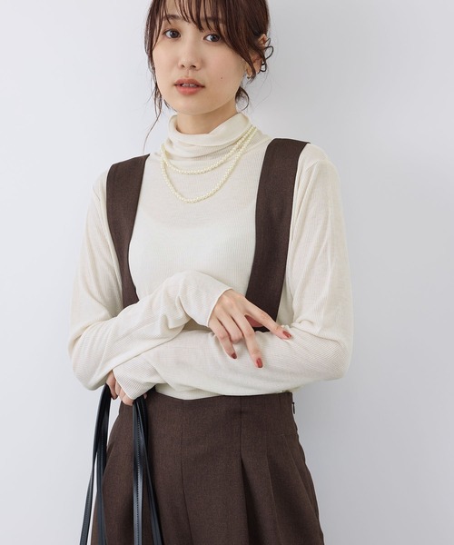 ROPE' PICNIC（ロペピクニック）の「吸湿発熱/シアーカットタートル（Tシャツ/カットソー・レディース・キナリ/ブラック/ライトグレー/チャコールグレー・38）」の19枚目の写真